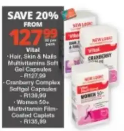 Checkers Vital Hair, Skin & Nails Multivitamins Soft Gel Capsules offer