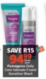 Checkers Femagene Daily Care Intimate Foam Sensitive Wash offer
