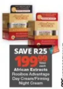 Checkers African Extracts Rooibos Advantage Day Cream/Firming Night Cream offer