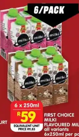 Shoprite First Choice Milki Flavoured Milk offer