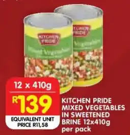 Shoprite Kitchen Pride Mixed Vegetables in Sweetened Brine offer