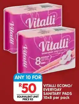 Shoprite Vitalli Econo/Everyday Sanitary Pads offer