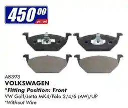 Goldwagen VOLKSWAGEN Brake Pads offer