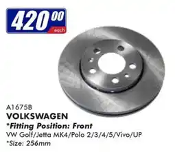 Goldwagen VOLKSWAGEN Brake Disc offer