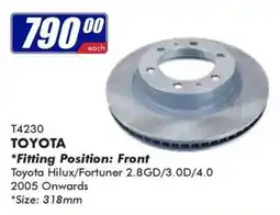 Goldwagen TOYOTA brake disc offer