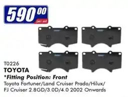 Goldwagen TOYOTA Brake Pads offer