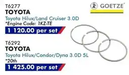 Goldwagen GOETZE Piston Rings offer