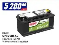 Goldwagen EXIDE ENDURO UNIVERSAL 660AGM 105AH offer