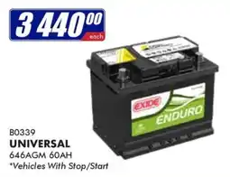 Goldwagen EXIDE ENDURO UNIVERSAL 646AGM 60AH offer