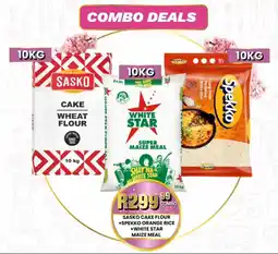 Take 'n Pay Sasko Cake Flour, Spekko Orange Rice and White Star Maize Meal offer