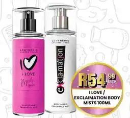 Take 'n Pay I LOVE / EXCLAMATION BODY MISTS offer