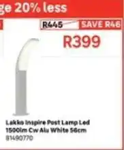 Leroy Merlin Lakko inspire post lamp led 1500lm cw alu white 56cm 81490770 offer