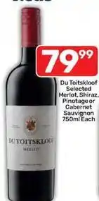 Pick n Pay Du toitskloof - selected merlot, shiraz, pinotage or cabernet sauvignon offer