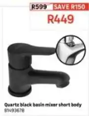 Leroy Merlin Quartz black basin mixer short body 81493678 offer