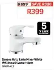 Leroy Merlin Sensea - natu basin mixer white w5.3cmxd14cmxh10cm 81486422 offer