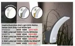 Leroy Merlin Aluminium wall light with motion sensor dark grey cool white ip44 offer
