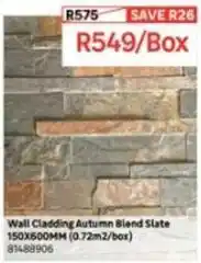 Leroy Merlin Wall cladding autumn blend slate 150x600mm (0.72m2/box) 81488906 offer