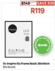 Leroy Merlin Inspire lila frame black 30x40cm 81434440 offer
