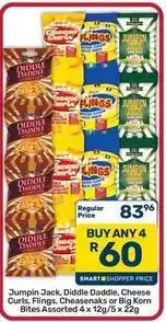 Pick n Pay Hypermarket Jumpin jack - , diddle daddle, cheese curls, flingks, cheesenaks or big korn bites offer