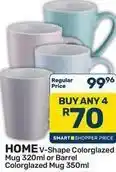 Pick n Pay Hypermarket V-shape colorglazed mug or barrel colorglazed mug offer