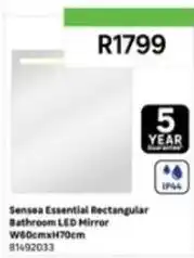 Leroy Merlin Sensea - essential rectangular bathroom led mirror w60cmxh70cm b1492033 offer