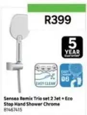 Leroy Merlin Sensea - remix trio set 2 jet + eco stop hand shower chrome 81467415 offer