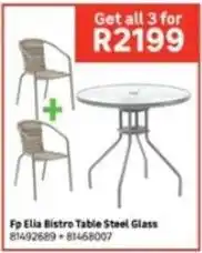 Leroy Merlin Fp elia bistro table steel glass 81492689 + 81468007 offer