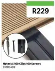 Leroy Merlin Material 100 clips 100 screws 81503409 offer