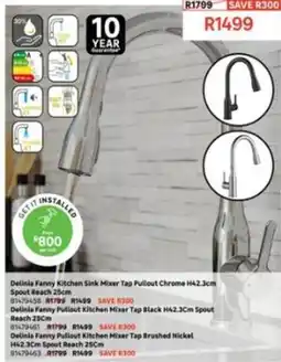 Leroy Merlin Delinia - fanny kitchen sink mixer tap pullout chrome h42.3cm spout reach 25cm offer