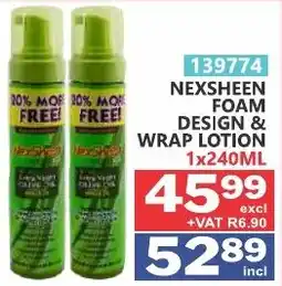 Arrow Cash And Carry Nexsheen Foam Design & Wrap Lotion offer