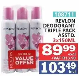 Arrow Cash And Carry Revlon Deodorant Triple Pack Assorted offer