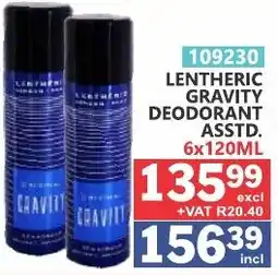 Arrow Cash And Carry Lentheric Gravity Deodorant offer