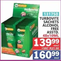 Arrow Cash And Carry TURBOVITE SACHETS ALCOHOL FREE offer
