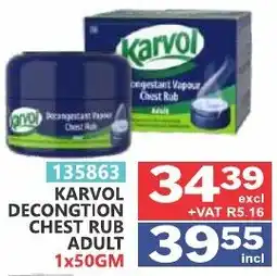 Arrow Cash And Carry Karvol Decongtion Chest Rub Adult offer