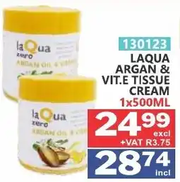 Arrow Cash And Carry LAQUA ARGAN & VIT.E TISSUE CREAM offer