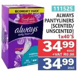 Arrow Cash And Carry Always Pantyliners offer