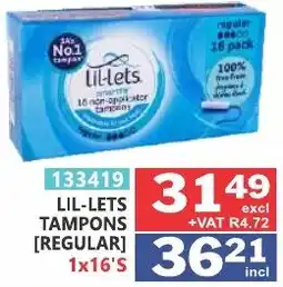 Arrow Cash And Carry LIL-LETS TAMPONS [REGULAR] offer