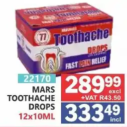 Arrow Cash And Carry MARS TOOTHACHE DROPS offer