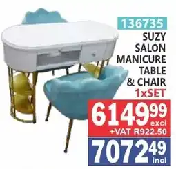 Arrow Cash And Carry SUZY SALON MANICURE TABLE & CHAIR offer