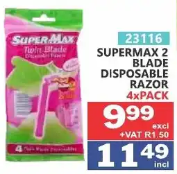 Arrow Cash And Carry SUPERMAX 2 BLADE DISPOSABLE RAZOR offer