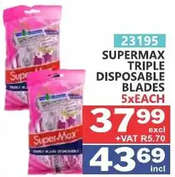 Arrow Cash And Carry SuperMax Triple Disposable Blades offer