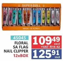 Arrow Cash And Carry SUPER DOLL FLORAL SA FLAG NAIL CLIPPER offer