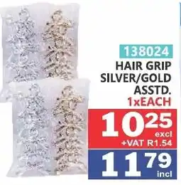 Arrow Cash And Carry HAIR GRIP SILVER/GOLD Assorted offer