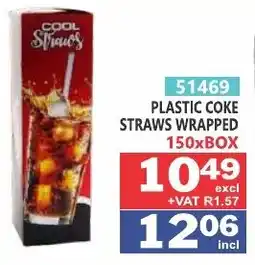 Arrow Cash And Carry Plastic Coke Straws Wrapped offer