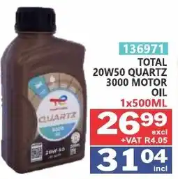 Arrow Cash And Carry TOTAL 20W50 QUARTZ 3000 MOTOR OIL offer