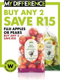 Woolworths Fuji Apples or Pears offer
