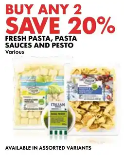 Woolworths Fresh Pasta, Pasta Sauces and Pesto offer