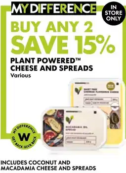 Woolworths Plant Powered Cheese and Spreads offer