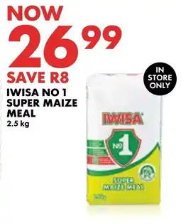 Woolworths IWISA NO 1 SUPER MAIZE MEAL offer