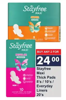 President Hyper Stayfree Maxi Thick Pads offer